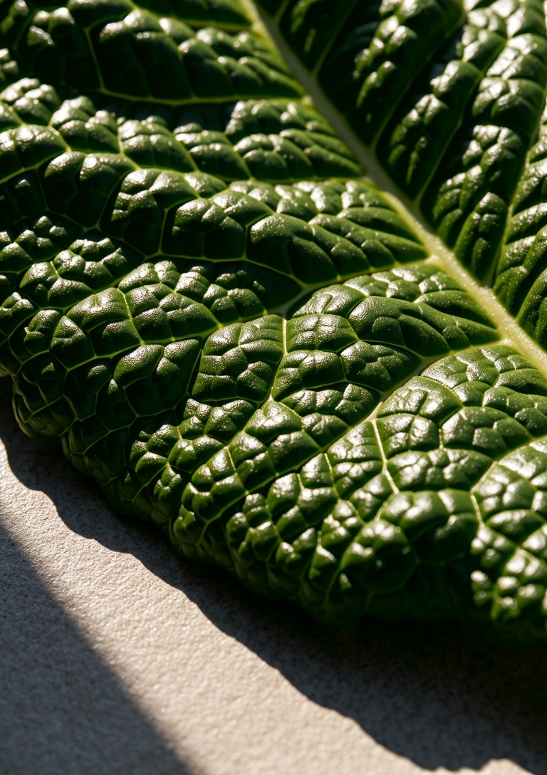 Textura frunzelor proaspete de kale
